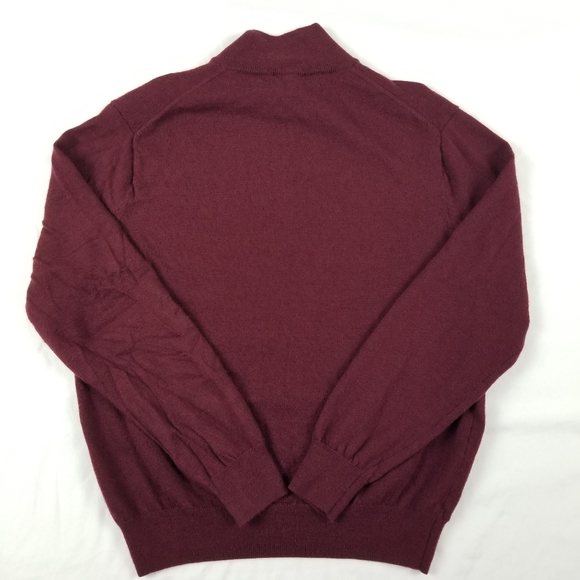 Jos.A.Bank Men Italian Merino Wool Sweater Quarter-zip Fit Pullover Burgundy M - Picture 7 of 8